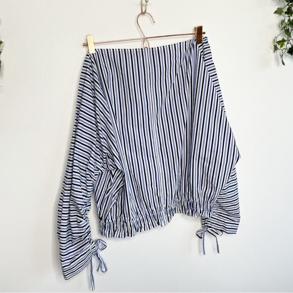 SCOTCH & SODA Boat Neck Blue Striped Blouse Size Small - Picture 6 of 7